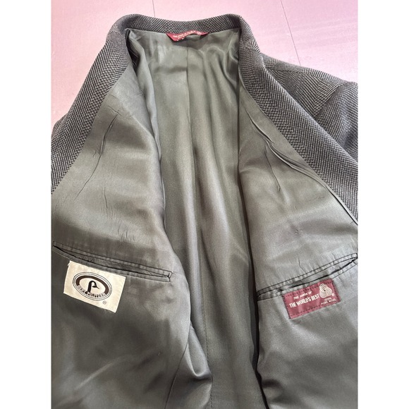 Vintage Bert Pulitzer Gray pure Wool Blazer Jacket Tailored USA‎ Fits 44R to 46R - Picture 5 of 13